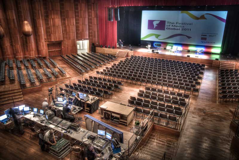 Festival of Media venue setup in Rome