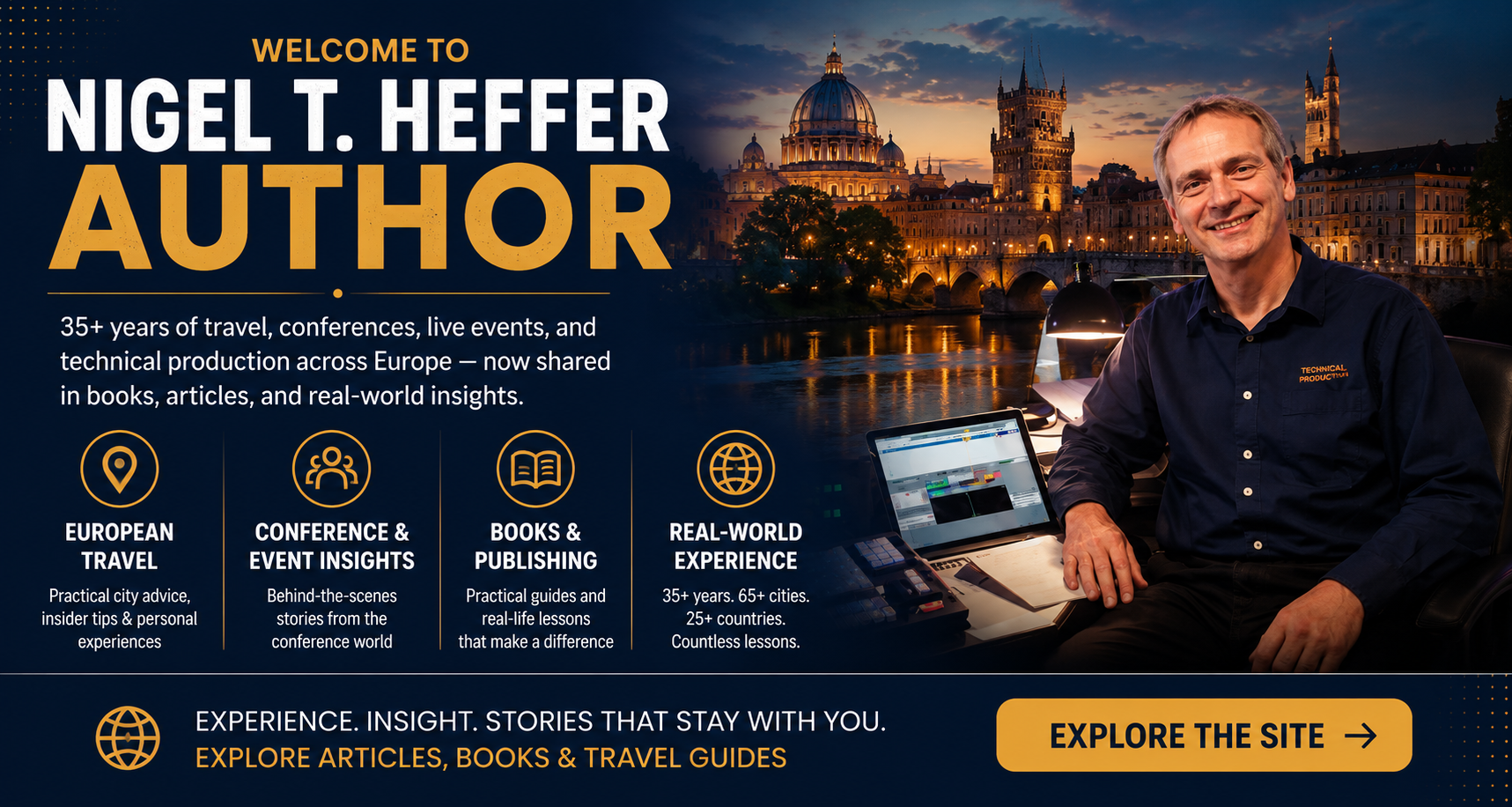European travel and conference books, articles and event stories by Nigel T. Heffer