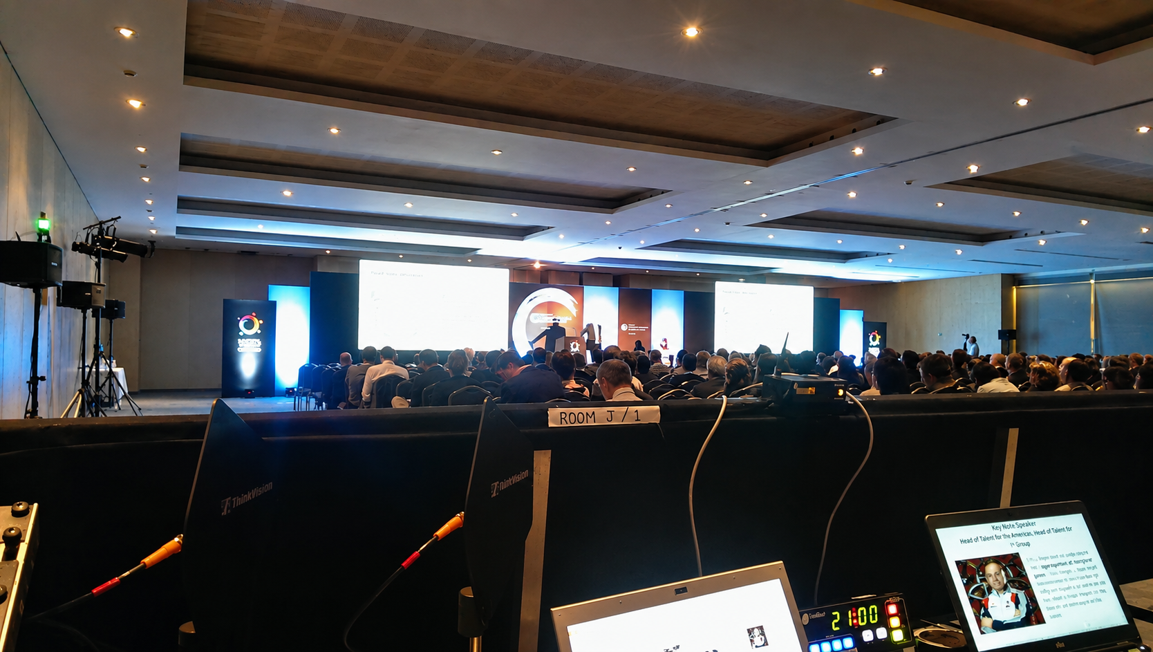 View from the conference control area at the Fairmont Barcelona