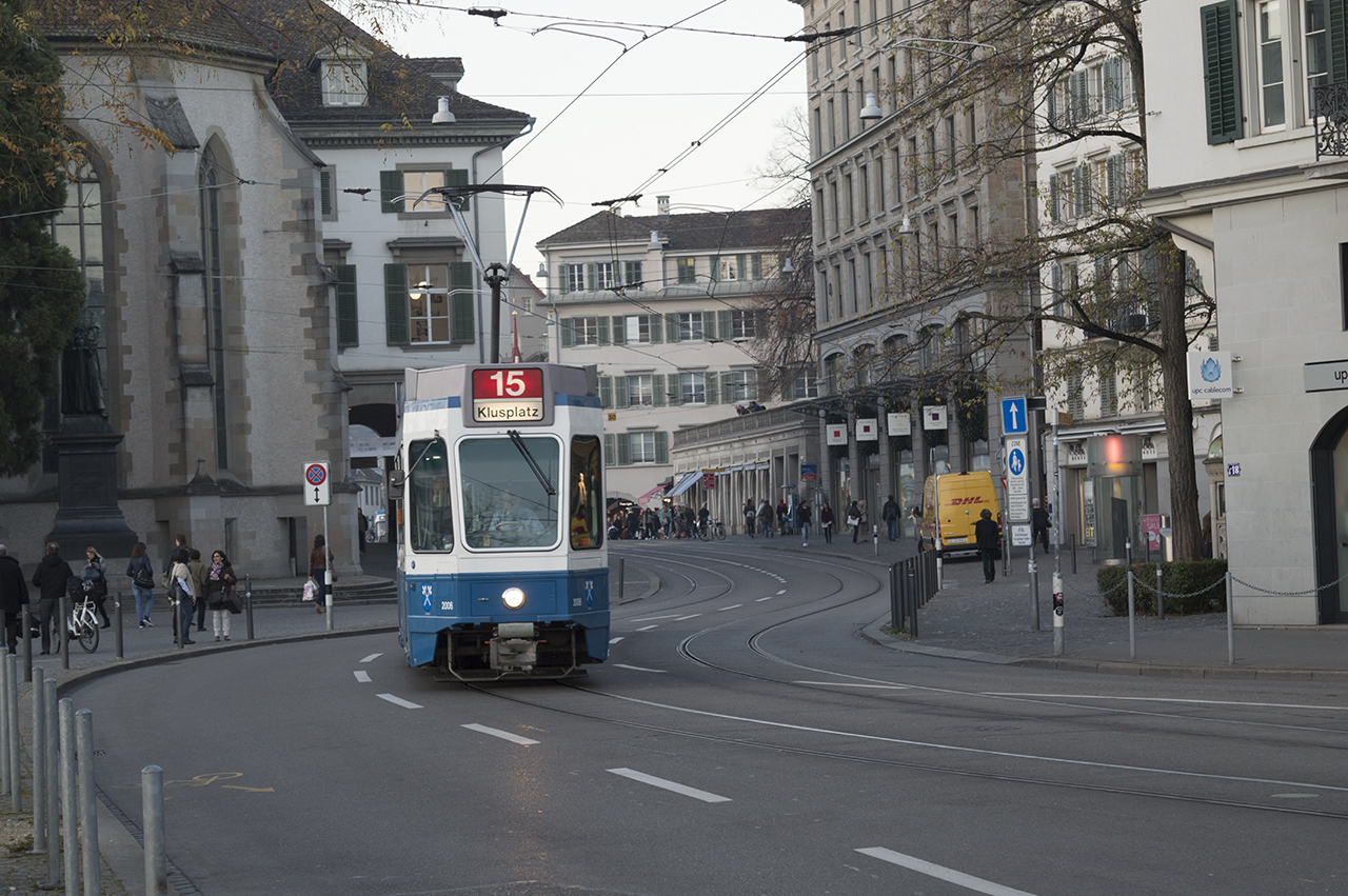 Zurich tram during a November 2015 conference trip