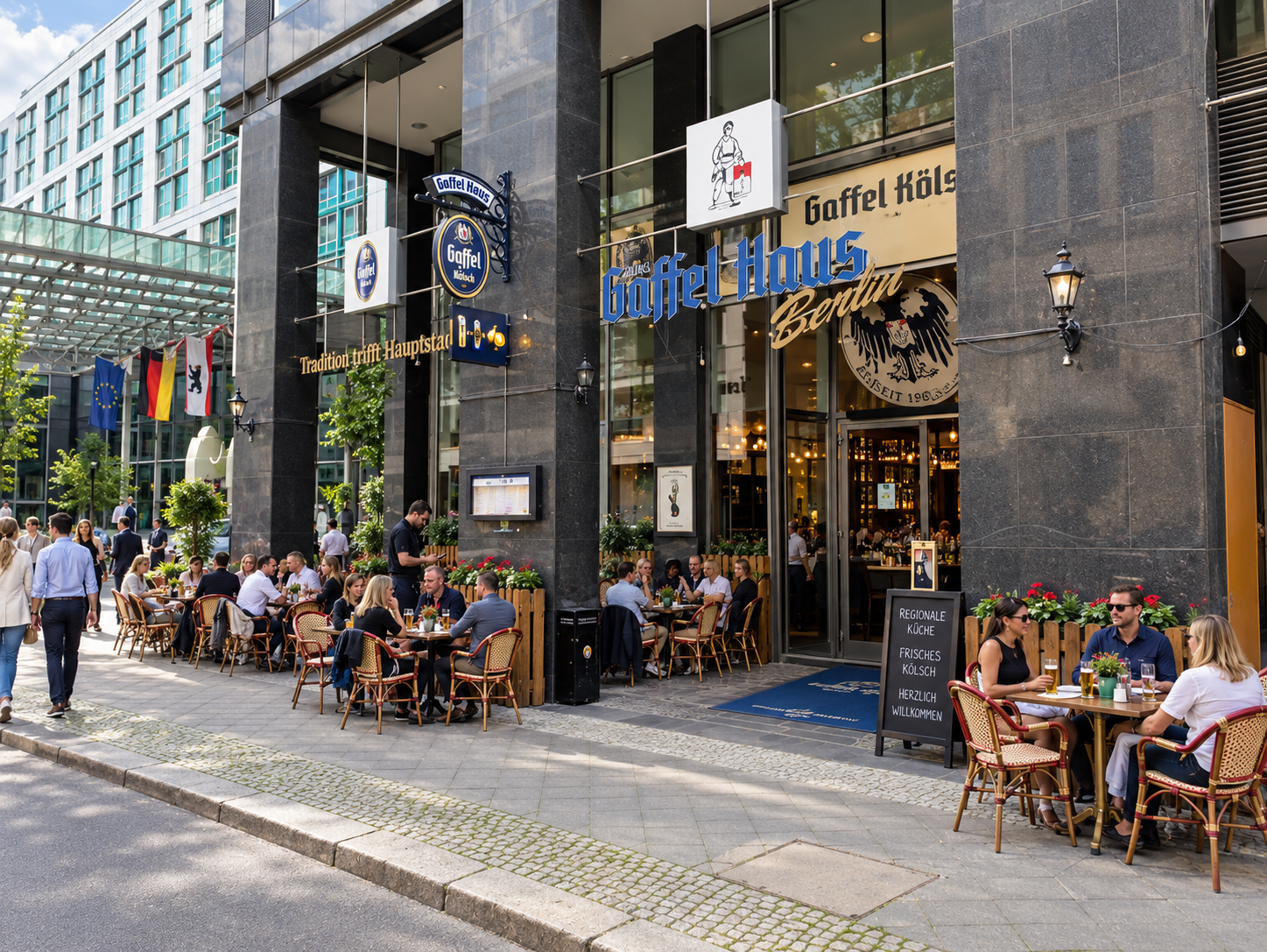 Gaffel Haus Berlin, a favourite crew meal venue near the Maritim ProArte Hotel
